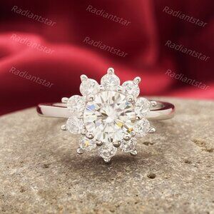 NEW Certified 1 ct. t.w. Moissanite Sunflower Ring
